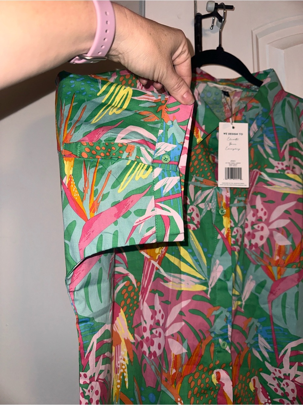 NWT‎ Michelle McDowell Size Small Tropical Button-Front Shirt Dress in - Picture 10 of 15